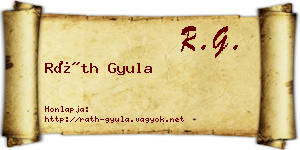 Ráth Gyula névjegykártya