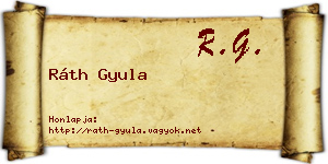 Ráth Gyula névjegykártya